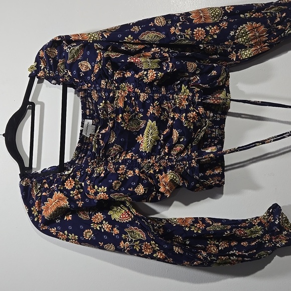 Calligraphie Anthropologie Cropped Floral Blouse Top S - Picture 3 of 6